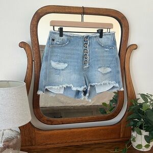 KanCan Light Blue Distressed Jean Shorts